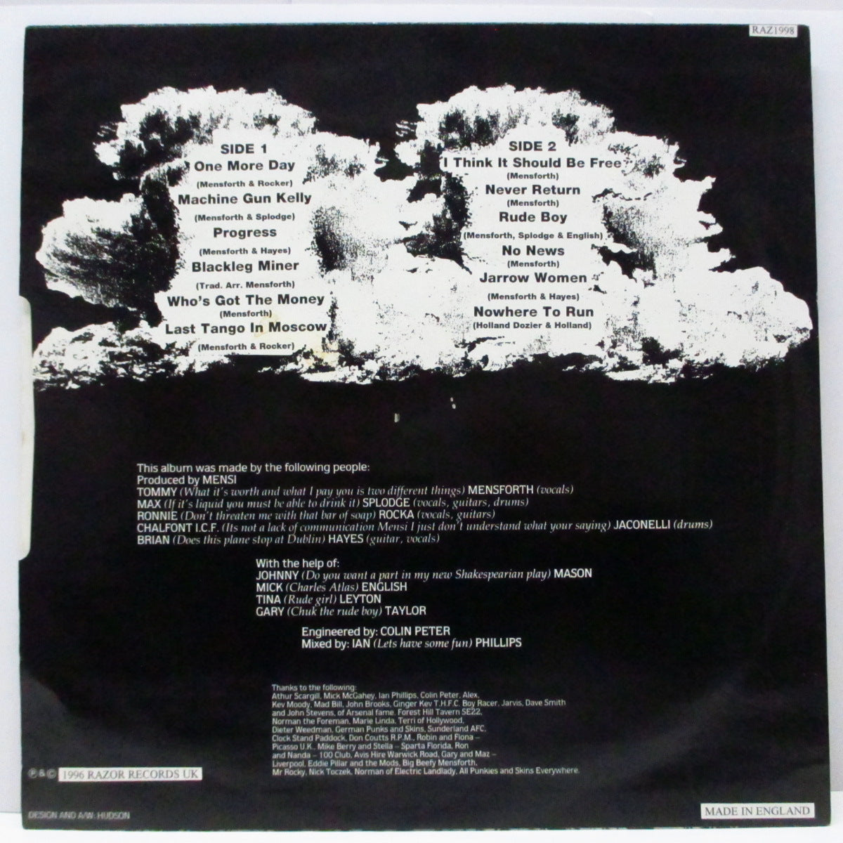 ANGELIC UPSTARTS (エンジェリック・アップスターツ) - Last Tango In Moscow (UK '96 再発「黄色ラベ」LP/AZ1998)