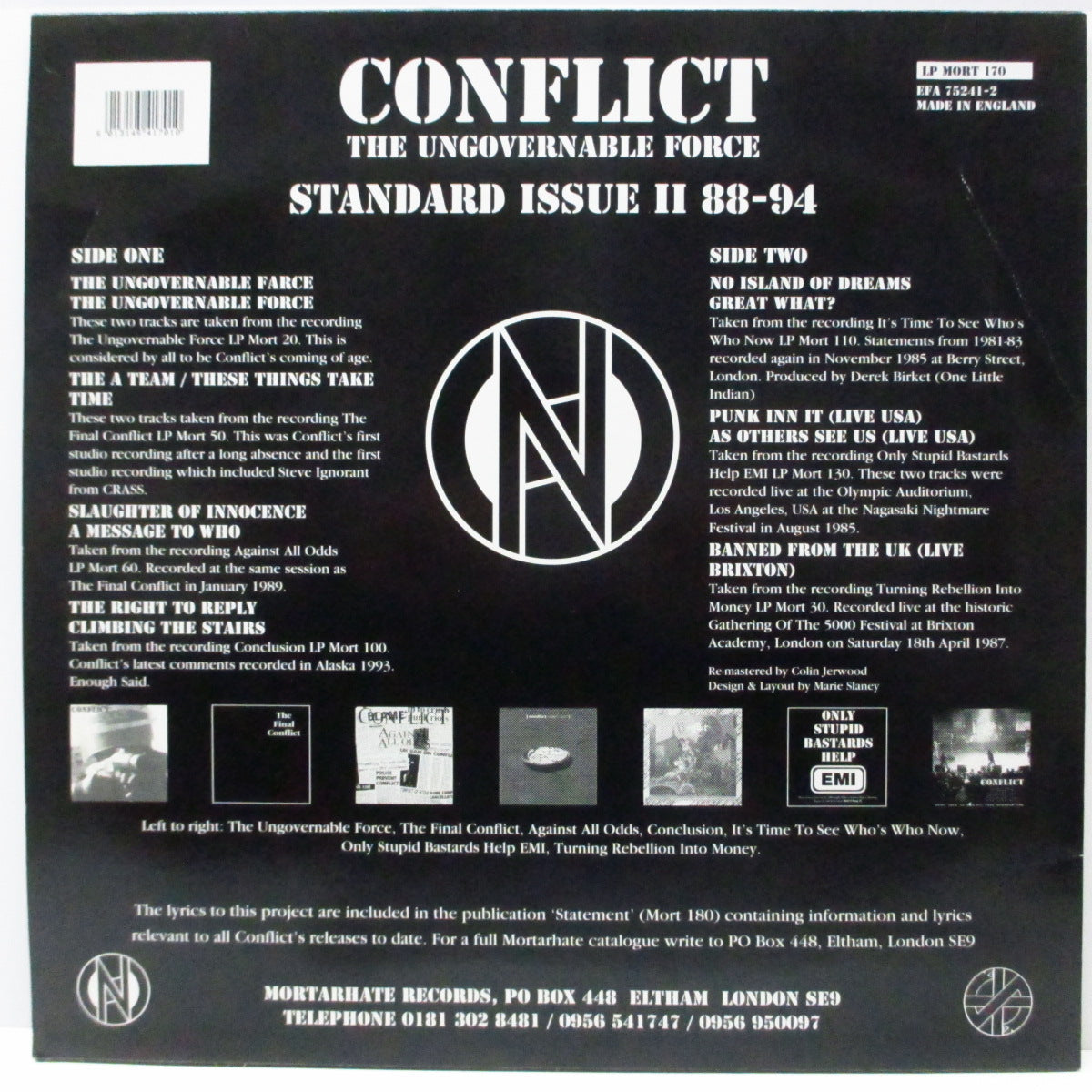 CONFLICT (コンフリクト) - Standard Issue ll 88-94 (UK オリジナル LP) ベスト盤第二弾、全12曲!