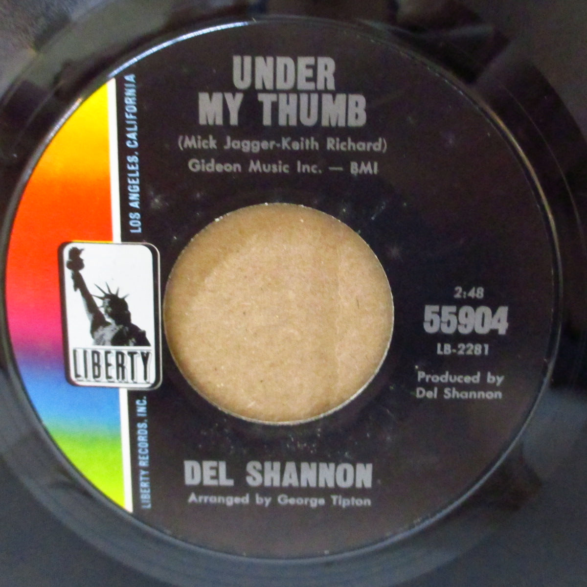 DEL SHANNON (デル・シャノン) - Under My Thumb (US '66 オリジナル7インチ)ストーンズ名曲の絶妙カバー!
