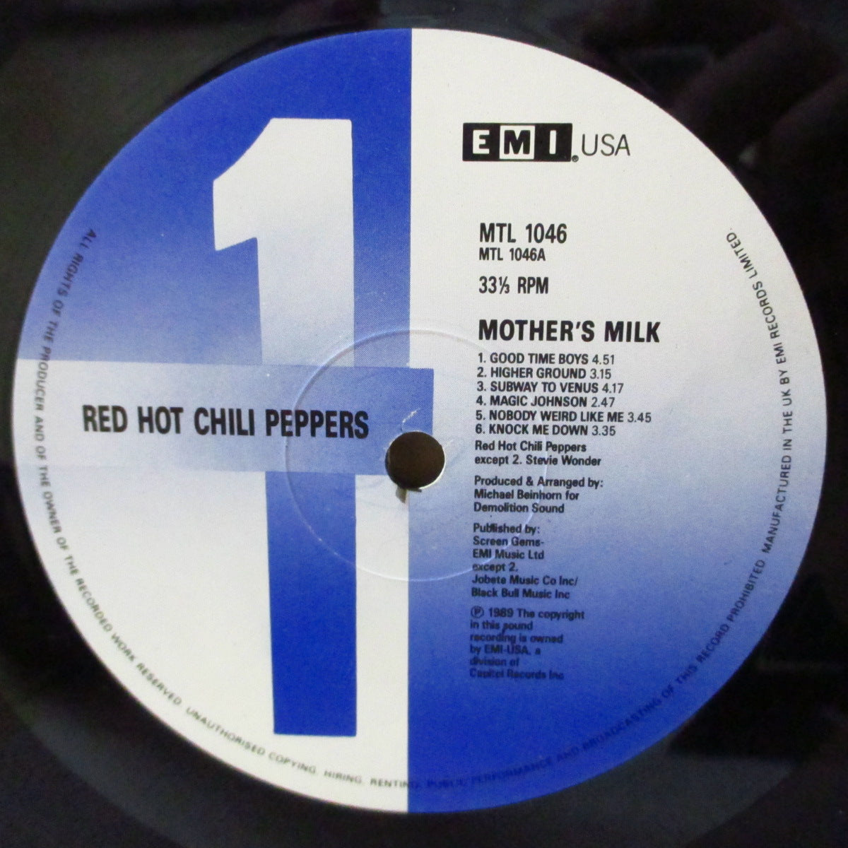 RED HOT CHILI PEPPERS (レッド・ホット・チリ・ペッパーズ) - Mother's Milk (UK 初回 オリジナル LP) '89年4thアルバム