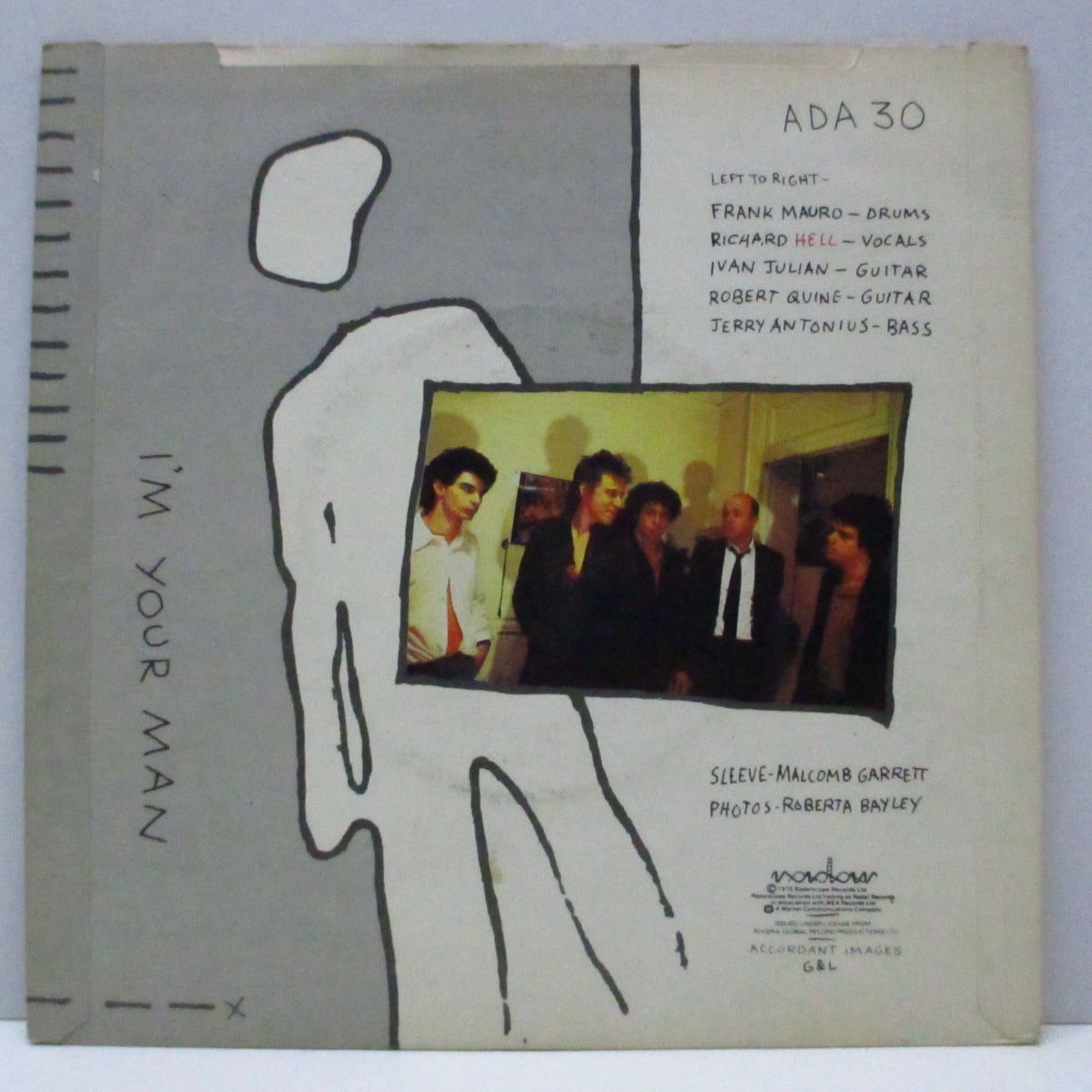 RICHARD HELL & THE VOIDOIDS (リチャード・ヘル & ザ・ヴォイドイズ) - The Kid With The Replaceable Head (UK オリジナル 7"/光沢固紙折り返しジャケ)