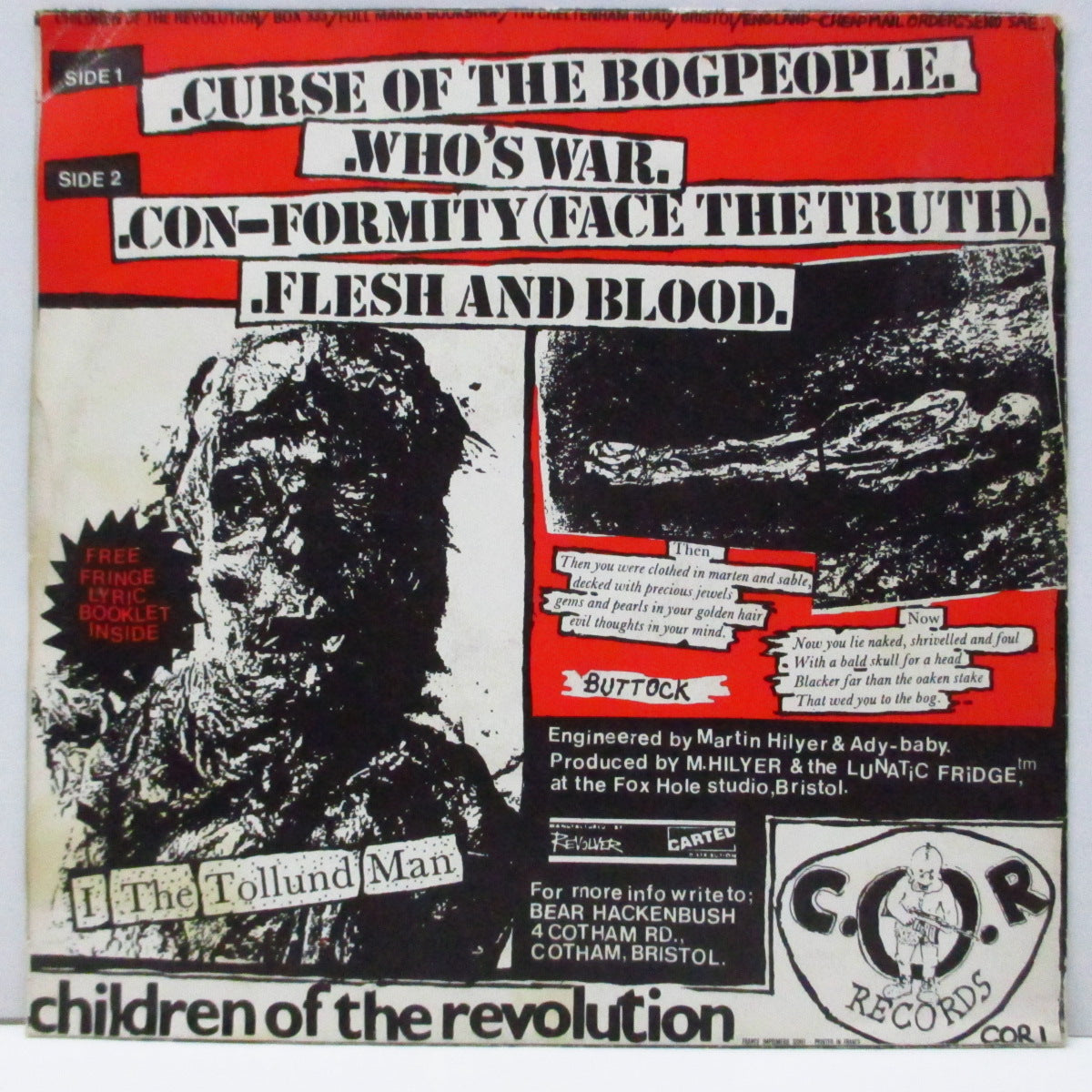LUNATIC FRINGE (ルナティック・フリンジ) - Cringe With The Fringe E.P. (UK オリジナル 7"/光沢ソフト紙ジャケ) '84年セカンド&ラスト!