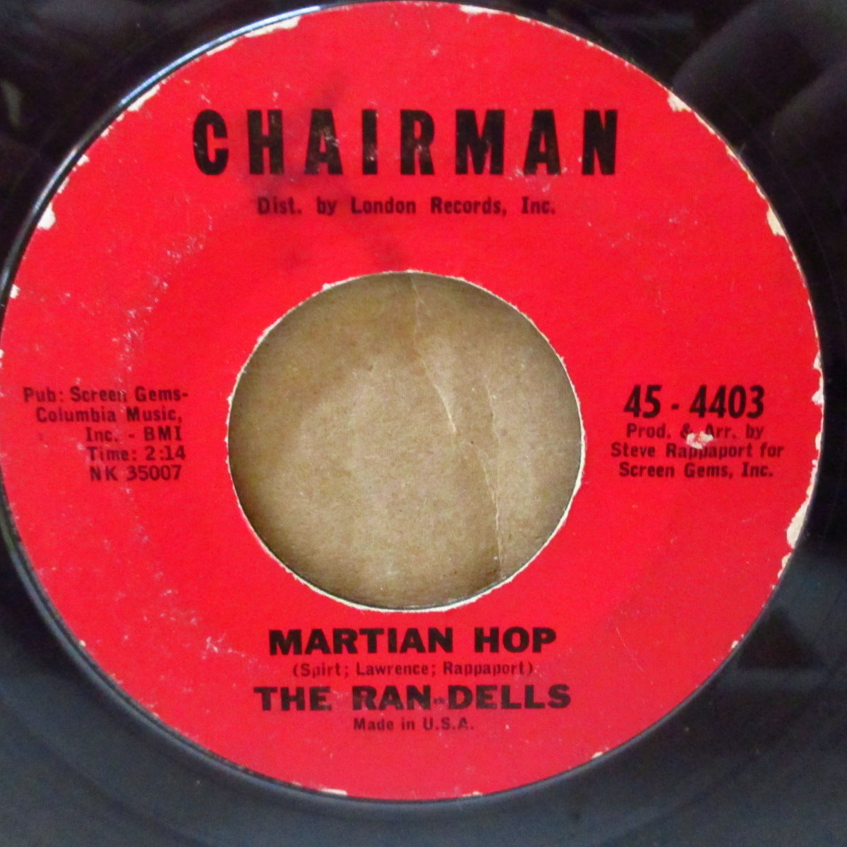 RAN-DELLS, THE (ザ・ラン・デルズ) - Martian Hop (US '63 オリジナル 7インチ)一発大ヒット・ノベルティ「ごきげん火星人ちゃん」