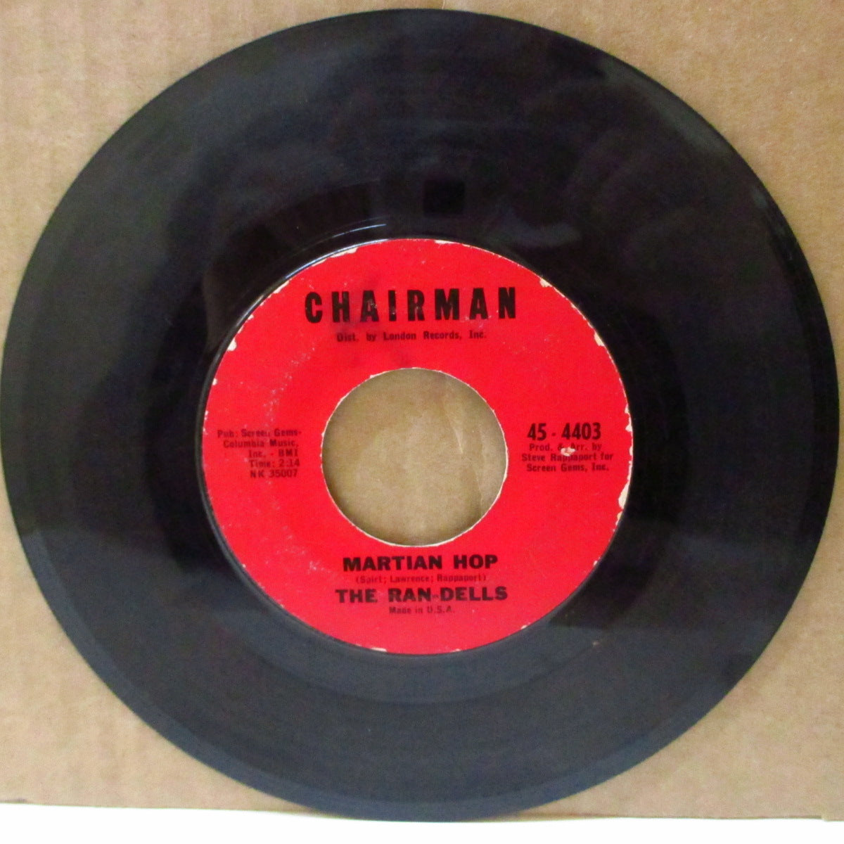 RAN-DELLS, THE (ザ・ラン・デルズ) - Martian Hop (US '63 オリジナル 7インチ)一発大ヒット・ノベルティ「ごきげん火星人ちゃん」