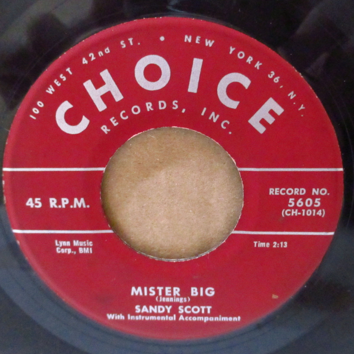 SANDY SCOTT (サンディ・スコット) - Mister Big (US '57 オリジナル 7インチ)ボッパーズ・ジャイバー& ロッカ・バラッド
