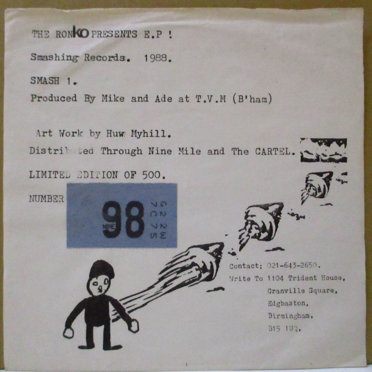 KOROVA MILK BAR (コロバ・ミルク・バー) - The Ronko Presents EP (UK 500枚限定 7インチ/ナンバリング入りマットソフト紙ジャケ)
