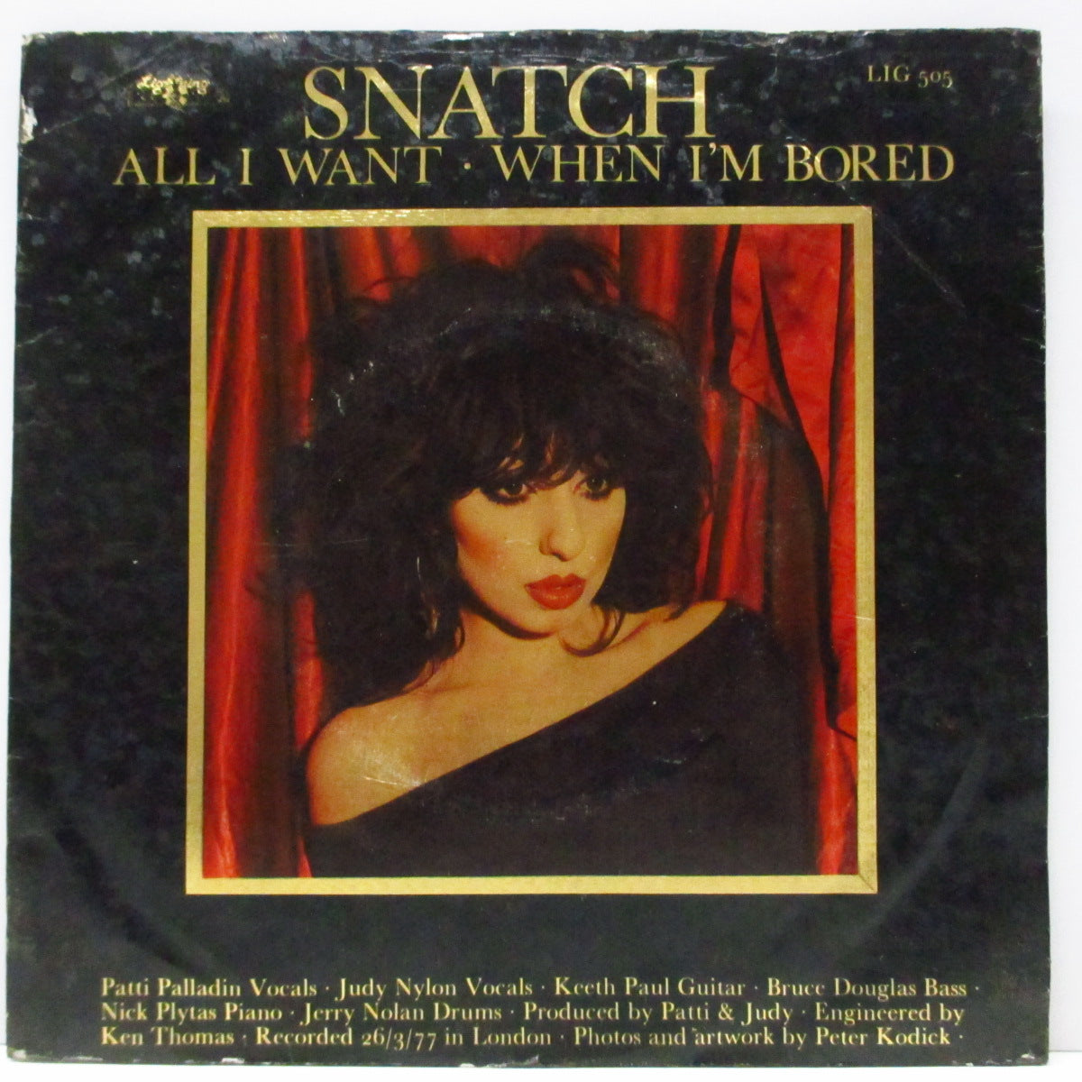 SNATCH (スナッチ) - All I Want (UK オリジナル 7"+金箔固紙折り返しジャケ) feat.パティー・パラディン& ジュディー・ナイロン !