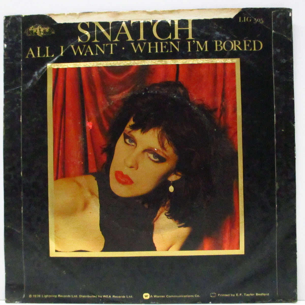 SNATCH (スナッチ) - All I Want (UK オリジナル 7"+金箔固紙折り返しジャケ) feat.パティー・パラディン& ジュディー・ナイロン !