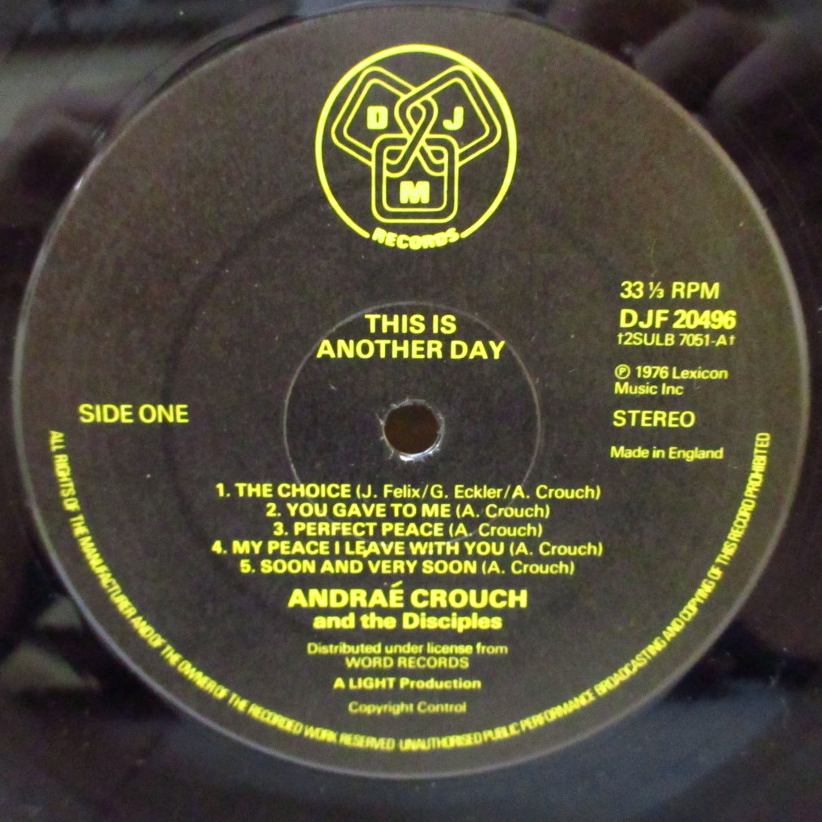 ANDRAE' CROUCH & THE DISCIPLES (アンドレ・クラウチ & ザ・ディサイプルズ) - This Is Another Day (UK DJM社70's 再発「収録曲順違い」ステレオ LP+インナー/見開きジャケ) ゴスペル・ディスコ!