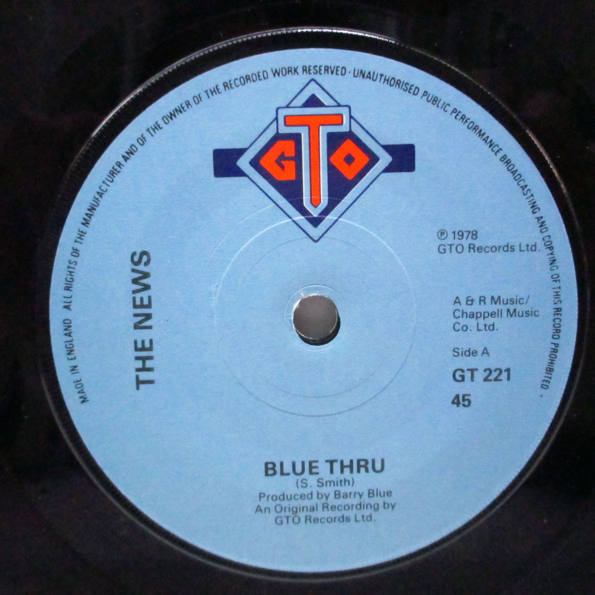 NEWS, THE (ザ・ニュース) - Blue Thru (UK オリジナル 7"/カンパニースリーブ)