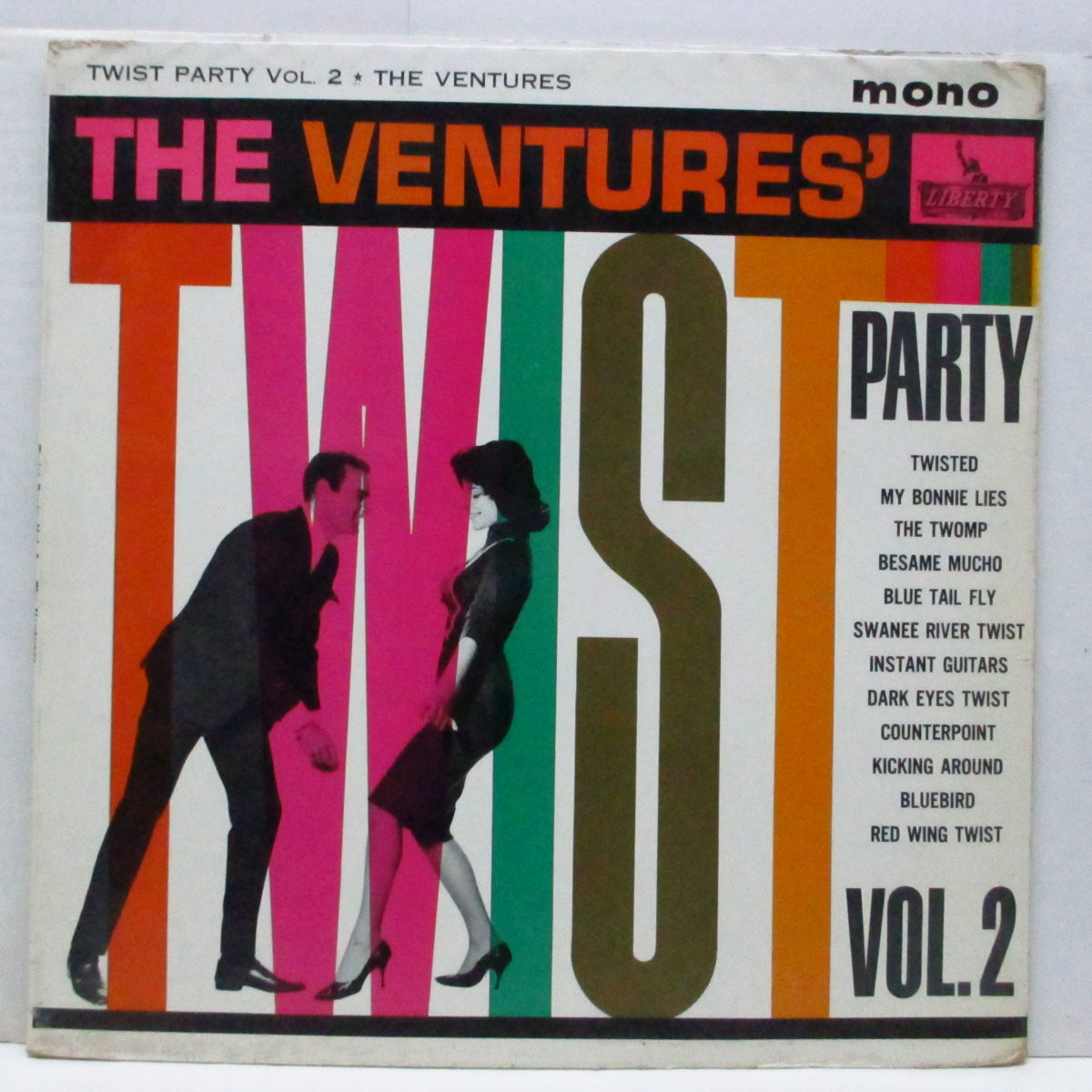 VENTURES (ベンチャーズ) - Twist Party Vol.2 (UKオリジナル「モノラル」LP/表面コーティング折り返ジャケ#2)