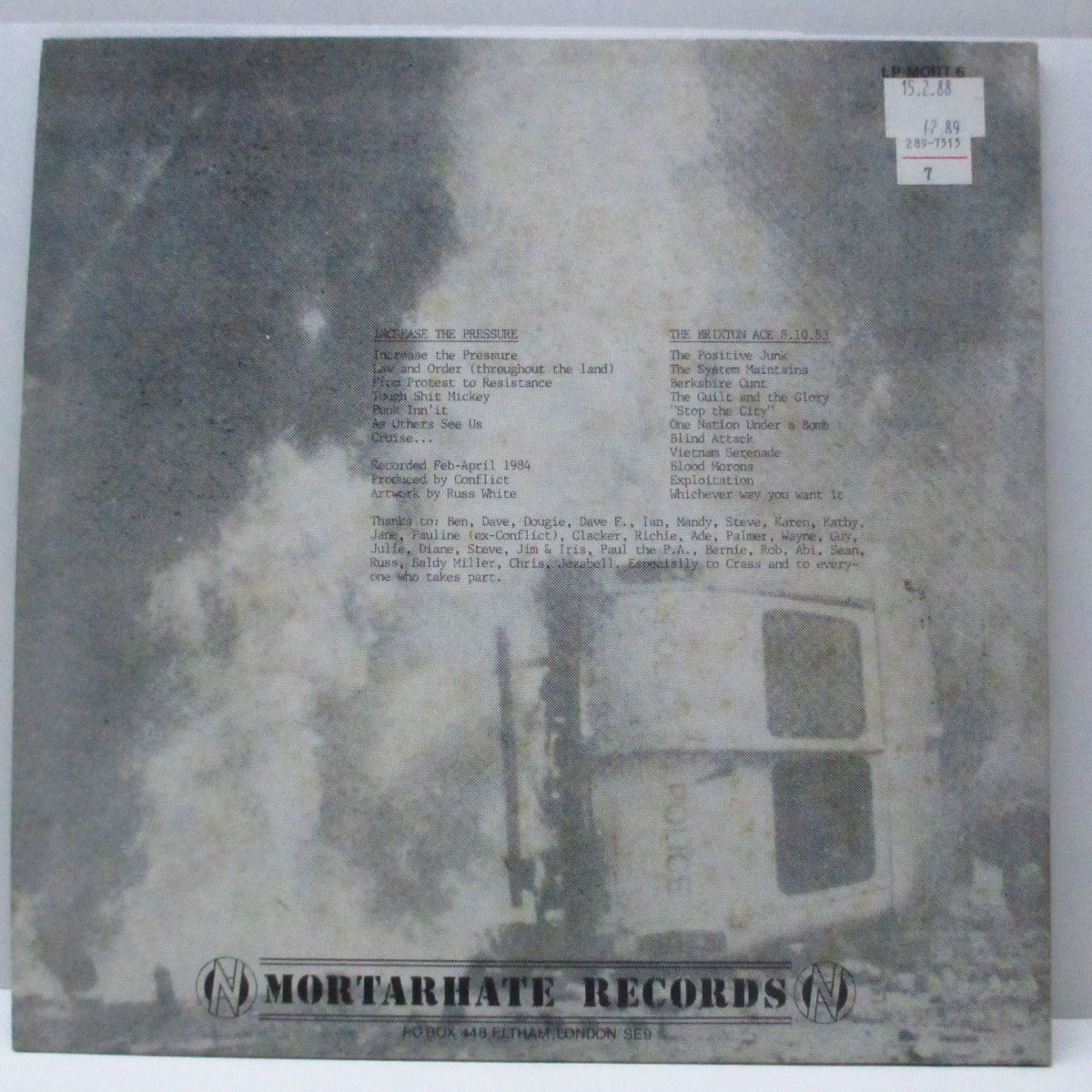 CONFLICT (コンフリクト) - Increase The Pressure (UK 80's 再発 LP+インナー/「No More than £5」見開ジャケ)'84年セカンド!