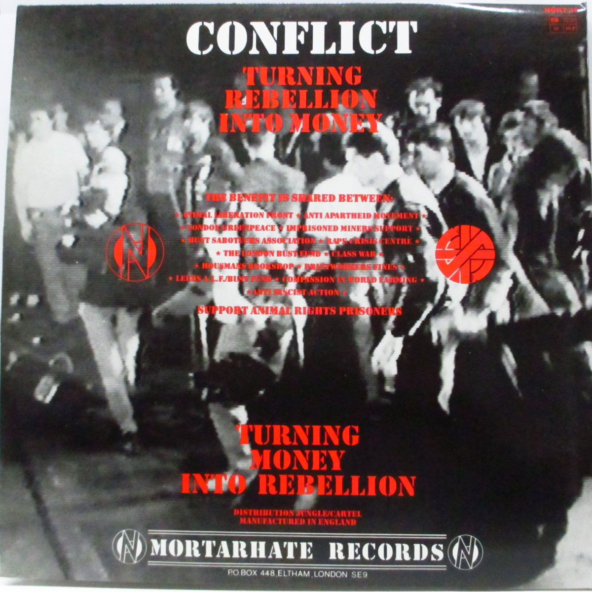 CONFLICT (コンフリクト) - Turning Rebellion Into Money (UK 90's 再発 2xLP/両面光沢見開ジャケ) feat. スティーブ・イグノラント (Crass) !