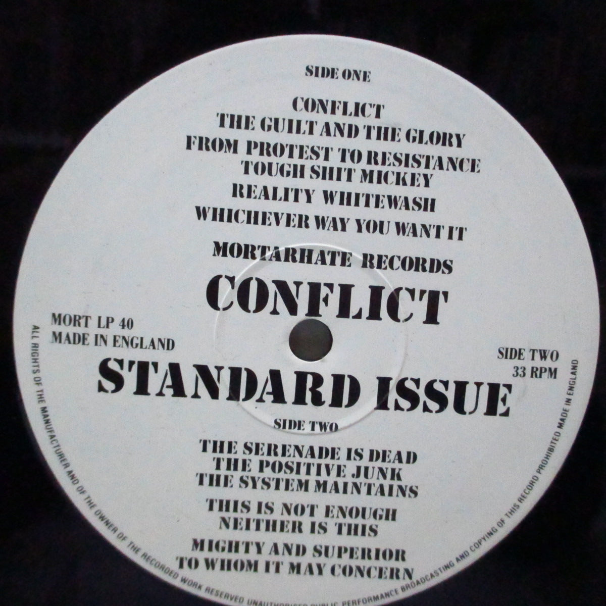 CONFLICT (コンフリクト) - Standard Issue 82-87 (UK オリジナル LP) ベスト盤第一弾、全13曲!
