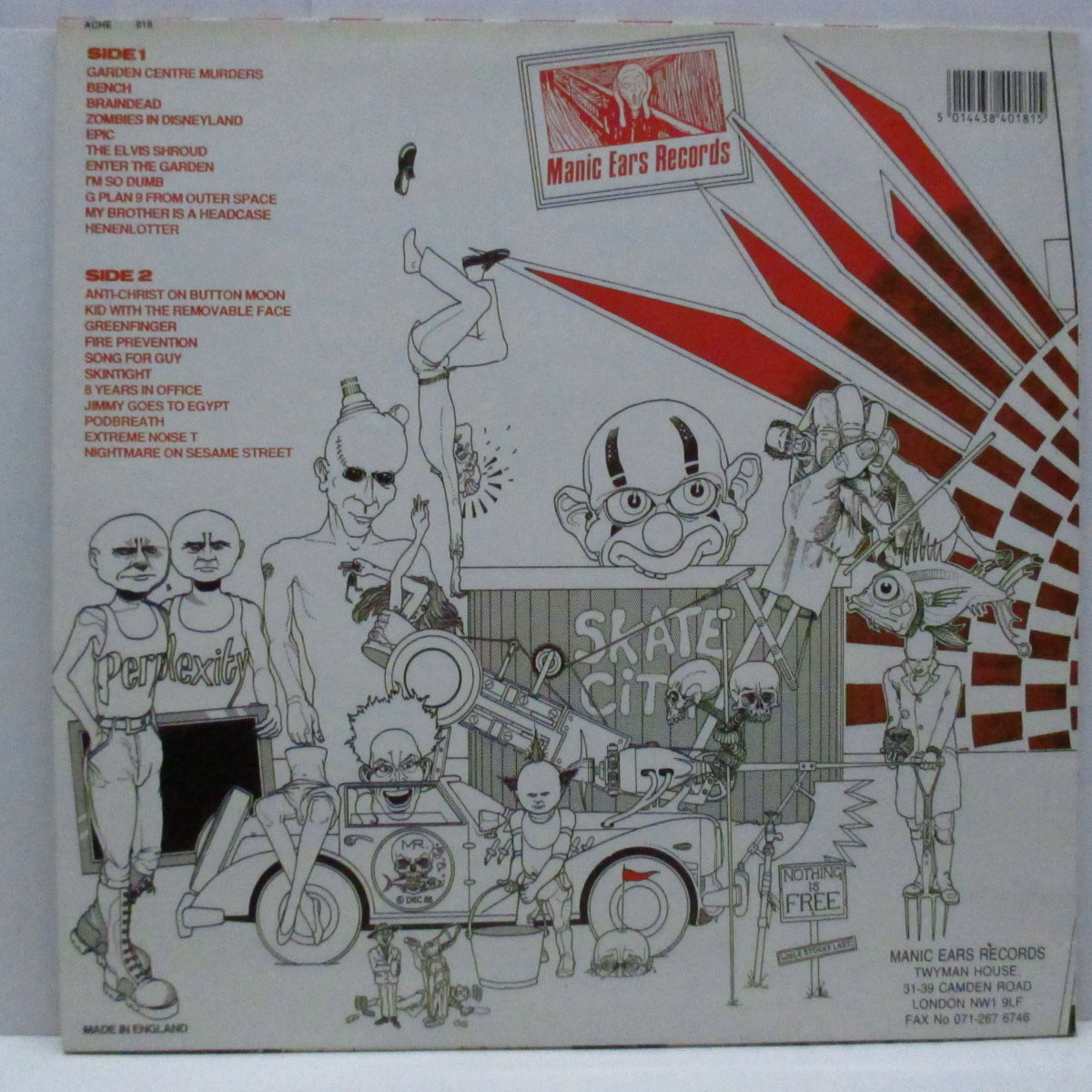 DOCTOR AND THE CRIPPENS (ドクター & ザ ・クリッペンズ) - Raphanadosis (UK '89 限定再発「赤盤」LP+インナー/ステッカー付ジャケ)'89年セカンド!