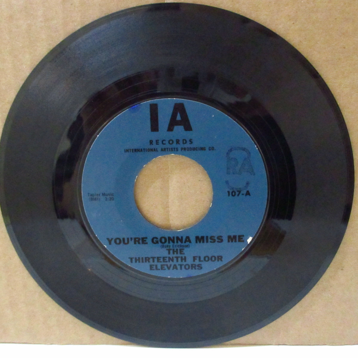 13TH FLOOR ELEVATORS (13thフロア・エレヴェーターズ) - You're Gonna Miss Me / Tried To Hide (US 60's 正規再発「濃い青緑ラベ」7インチ) '66年デビュー大名曲!