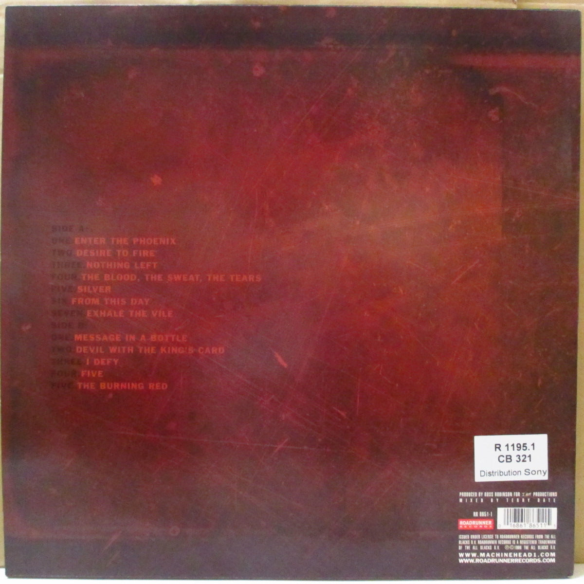 MACHINE HEAD (マシーン・ヘッド) - The Burning Red (US-EU 共通オリジナル LP+インナー) '99年3rdアルバム