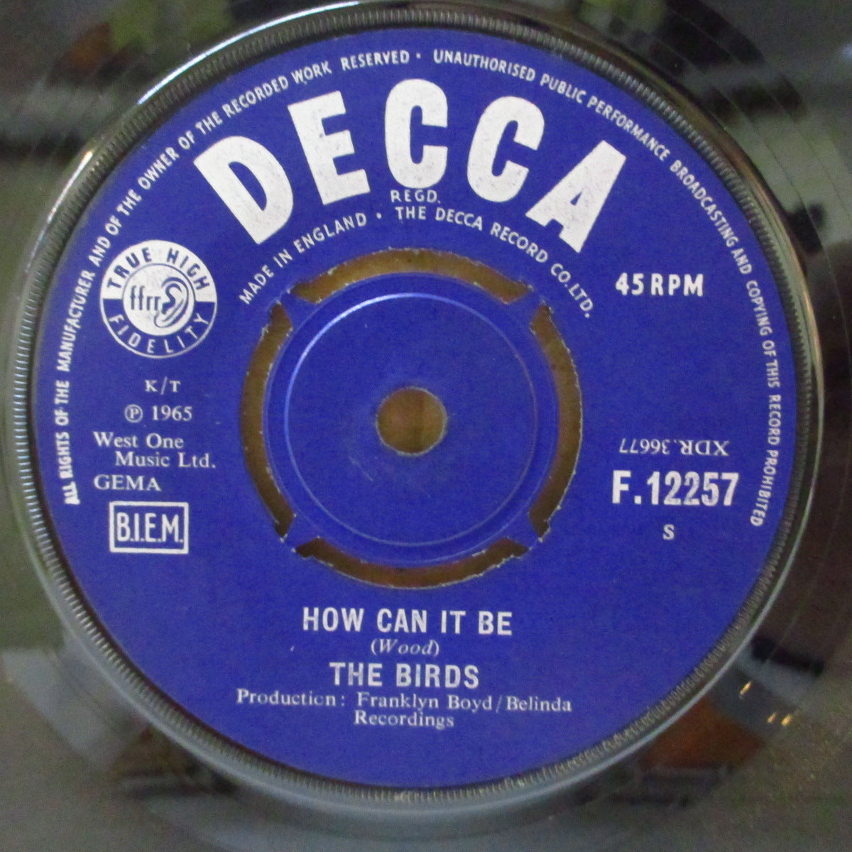 BIRDS, THE (ザ・バーズ) - No Good Without You Baby (UK '65 オリジナル 7"+カンパニー・スリーヴ) ロン・ウッド在籍MODフリーク・ビート!