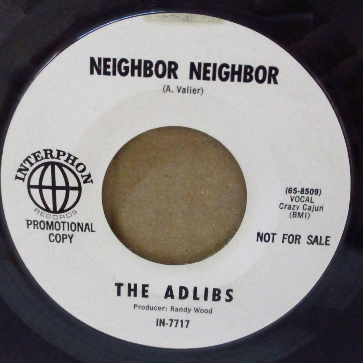 ADLIBS (ジ・アドリブス) - Neighbour Neighbour (US '65 プロモ 7インチ)英ブルーアイドMODビート・バンド、ポップコーン名曲のMODノーザンカバー2サイダー!