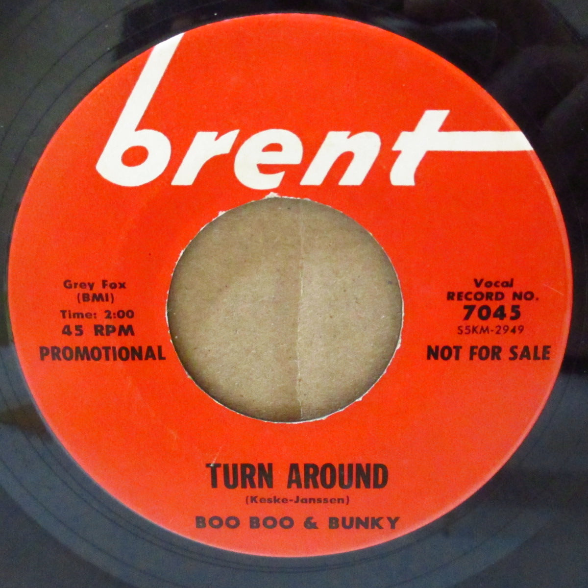 BOO BOO & BUNKY (ブー・ブー&バンキー) - This Old Town / Turn Around (US '65 プロモ・クレジット・ラベ7インチ) アップテンポ・MOD-R&Bガレージ!