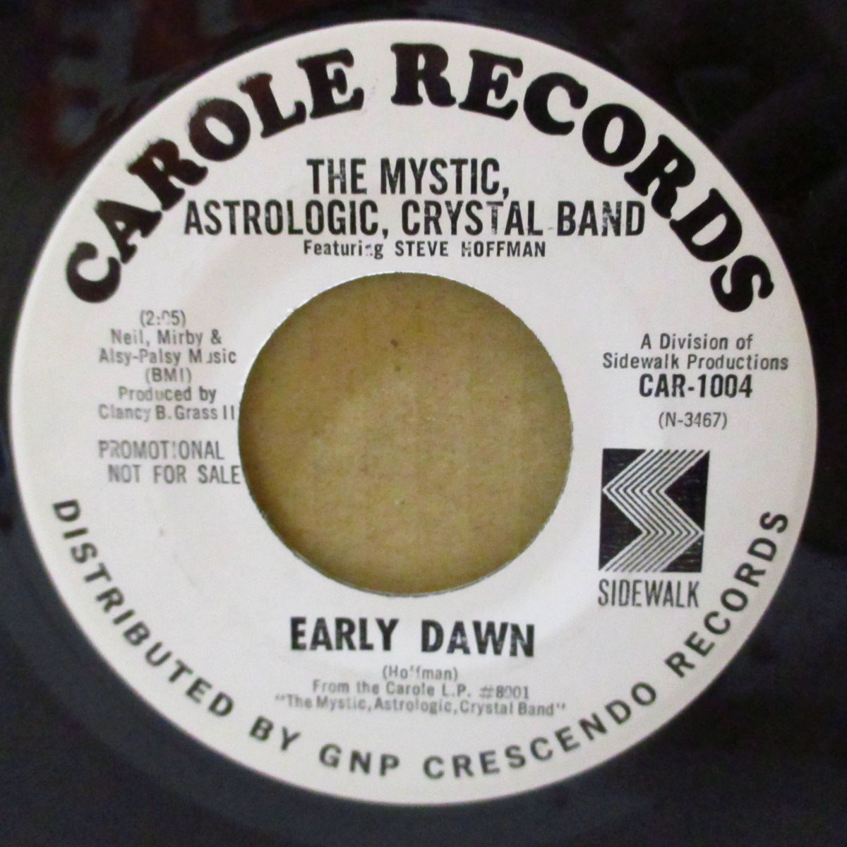MYSTIC, ASTROLOGIC , CRYSTAL BAND (ミスティック・アストロロジック・クリスタル・バンド) - Early Dawn / Flowers Never Cry (US '67 プロモ白ラベ 7")両面共のサイケ〜ソフトロックが交差のドリーミーなバブルガム!