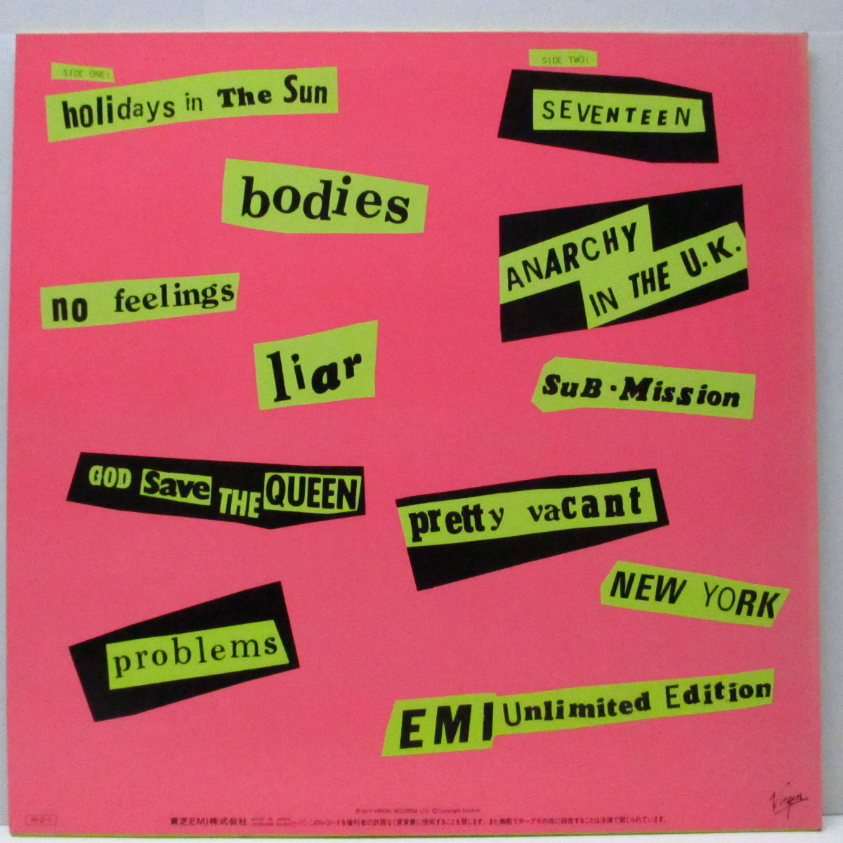 SEX PISTOLS (セックス・ピストルズ) - 勝手にしやがれ - Never Mind The Bollocks (Japan '86 再発 LP/25VB-1068) 帯欠!