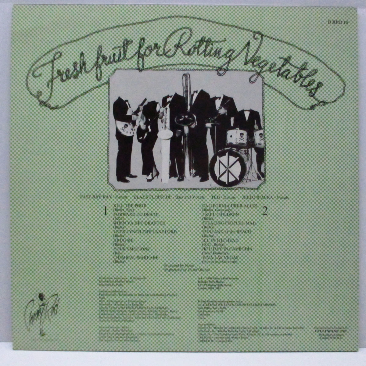 DEAD KENNEDYS (デッド・ケネディーズ) - Fresh Fruit For Rotting Vegetables (UK '88 再発「黒盤」LP/「緑のドット柄」&「顔無」裏ジャケ)ポスター欠 !