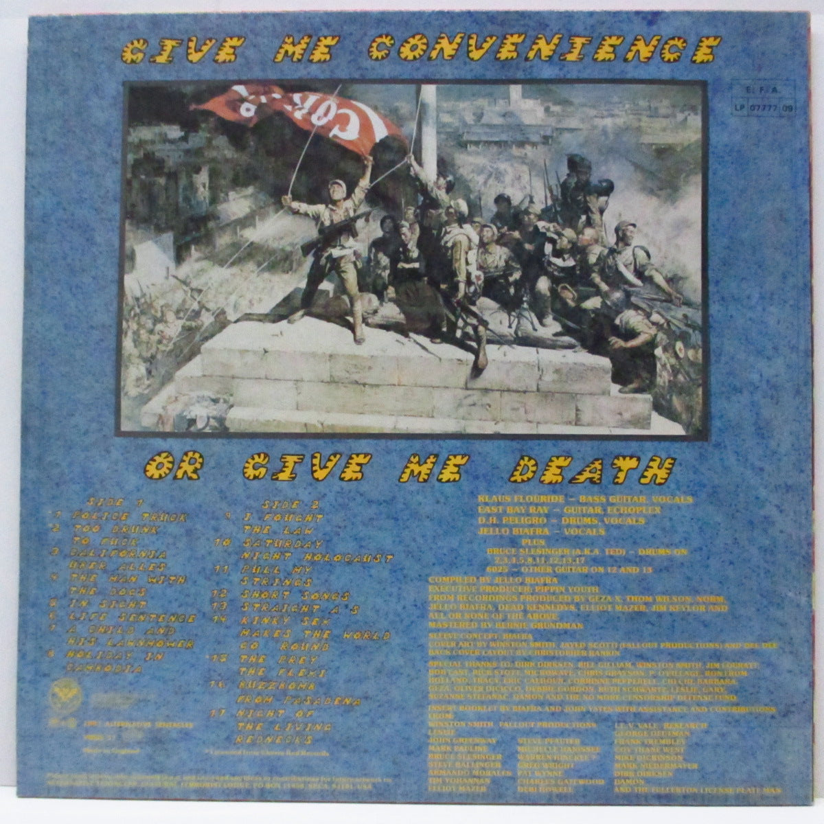 DEAD KENNEDYS (デッド・ケネディーズ) - Give Me Convenience Or Give Me Death (UK オリジナル「マルーン&ブラック」ラベ LP+FLEXI、ブックレット)
