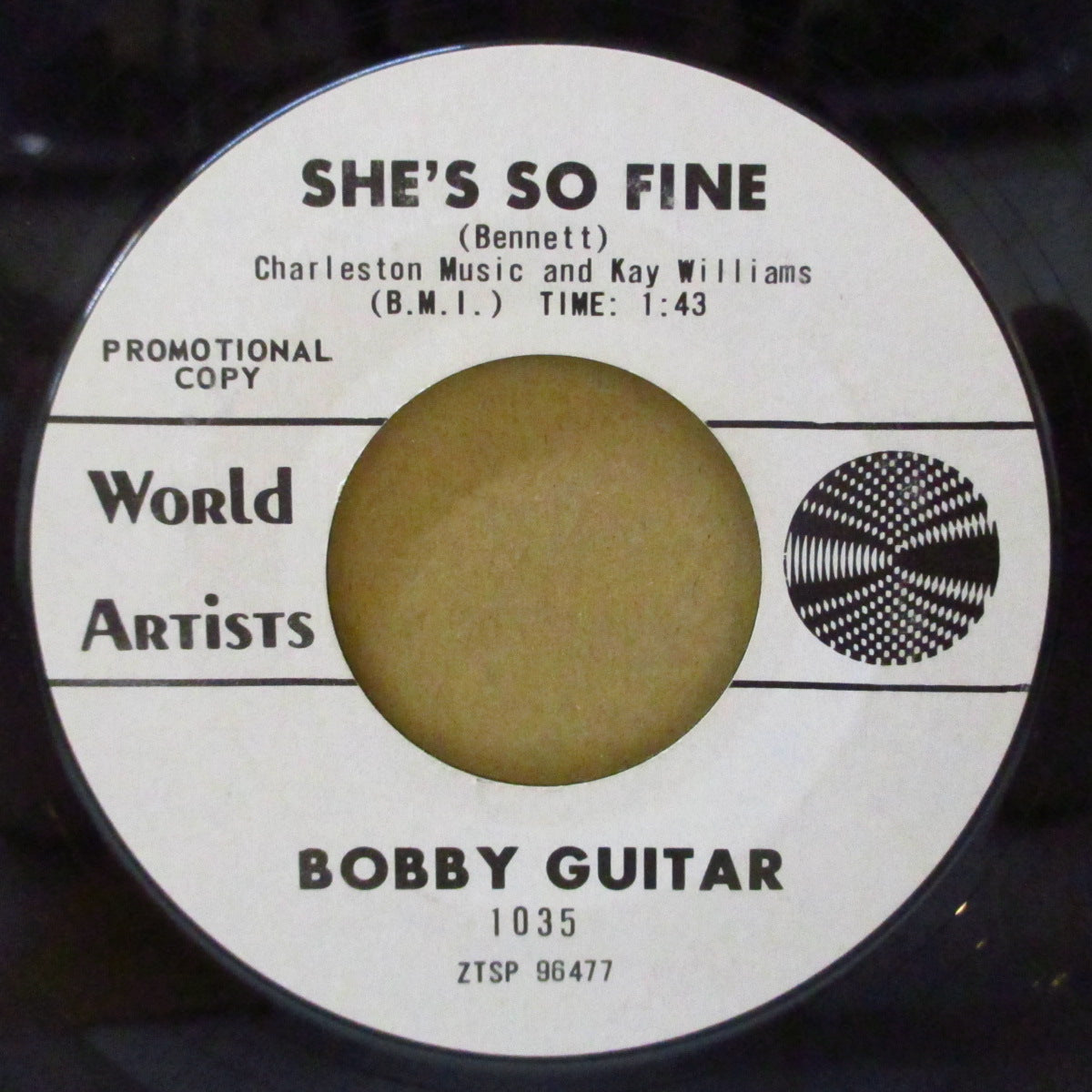 BOBBY GUITAR (BENNETTE) (ボビー・ギター・ベネット) - She's So Fine / When Girls Do It (US '64 プロモ白ラベ「スチレン」7インチ) ストロールR&Bノーザン