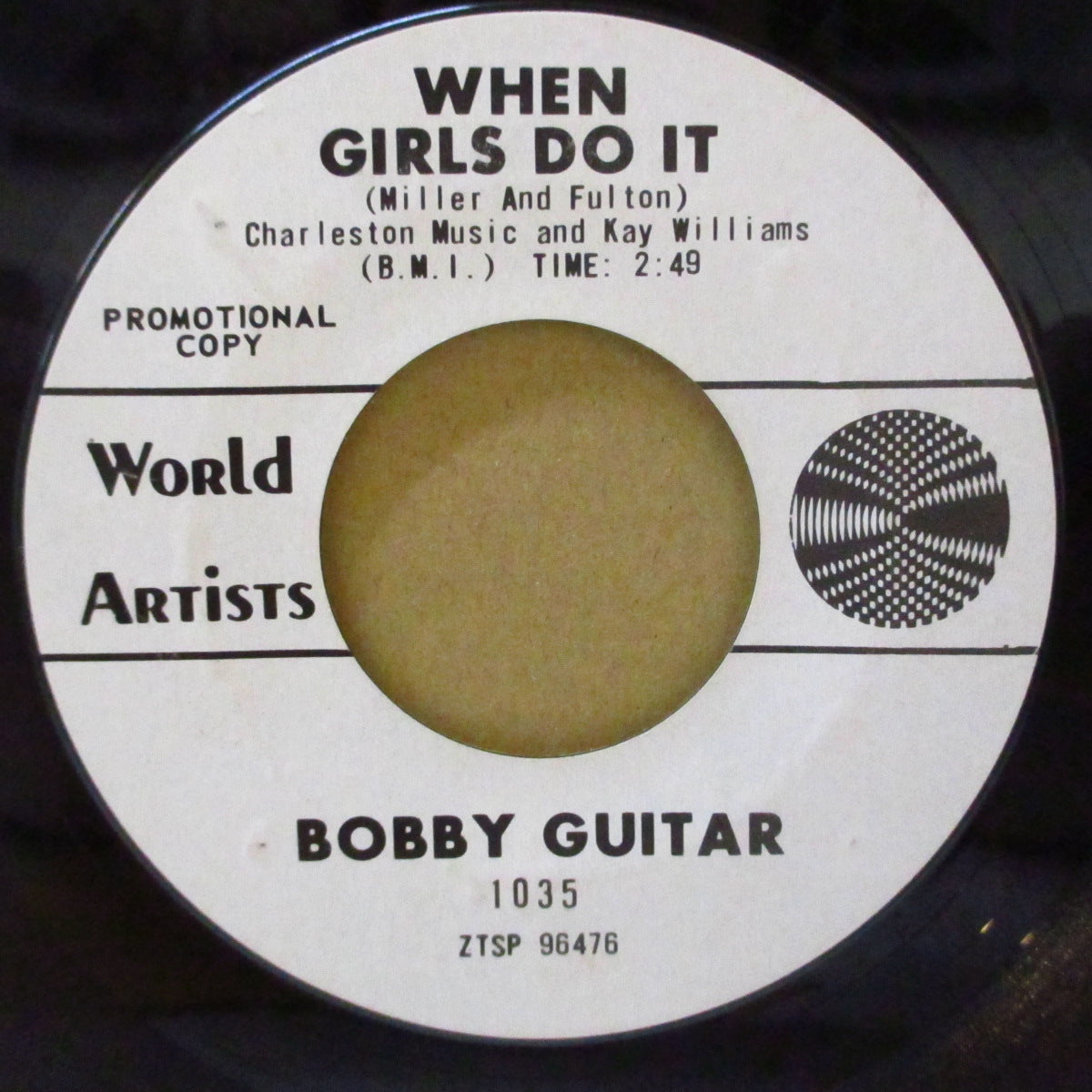 BOBBY GUITAR (BENNETTE) (ボビー・ギター・ベネット) - She's So Fine / When Girls Do It (US '64 プロモ白ラベ「スチレン」7インチ) ストロールR&Bノーザン