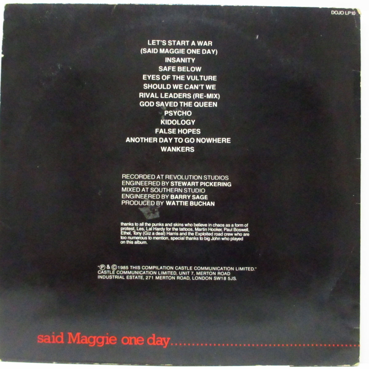 EXPLOITED, THE (ジ・エクスプロイテッド) - Let's Start A War... (UK '85 再発 LP+「別デザイン」ジャケ/Dojo LP 10)