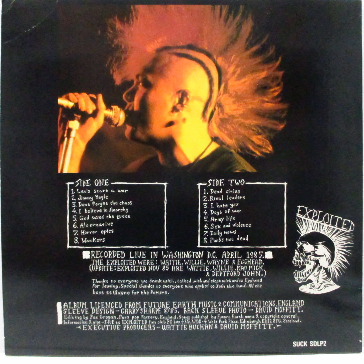 EXPLOITED, THE (ジ・エクスプロイテッド) - Live At The Whitehouse (UK オリジナル LP) '85年ワシントンDCライブ!