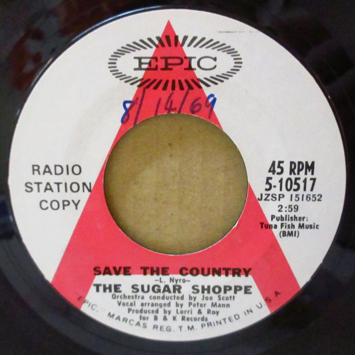 SUGAR SHOPPE, THE (ザ・シュガー・ショップ) - Save The Country (US '69 プロモ・赤A白ラベ 7インチ)ローラ・ニーロ名曲のソフトロック好カヴァー!