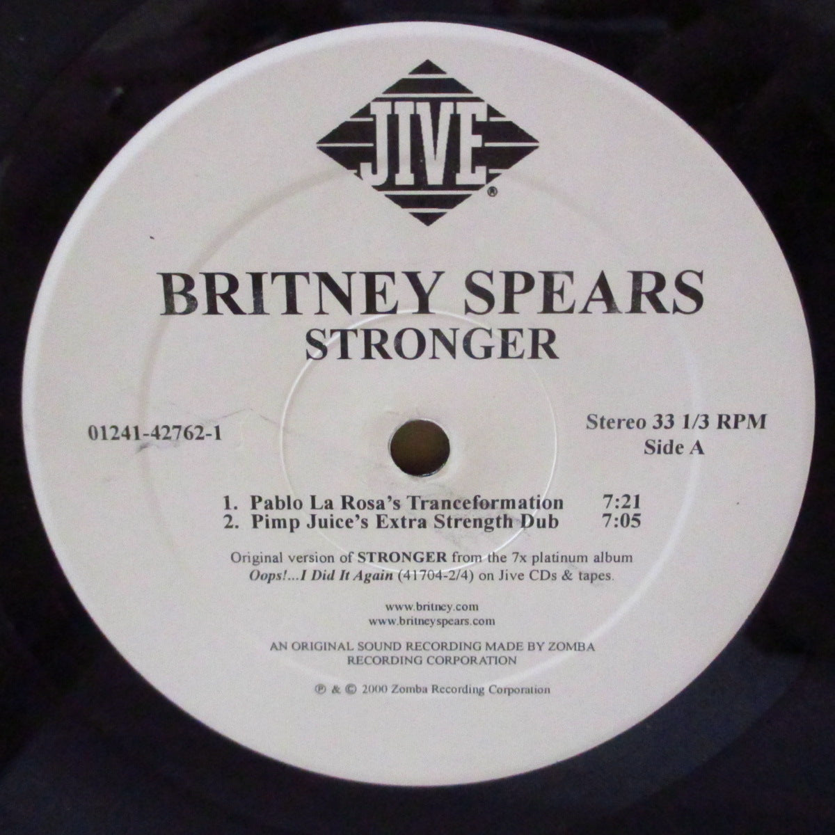 BRITNEY SPEARS (ブリトニー・スピアーズ) - Stronger (US '00 オリジナル4バージョン収録33回転 12インチ)