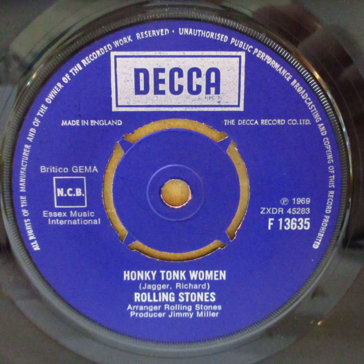 ROLLING STONES (ローリング・ストーンズ) - Honky Tonk Women (UK '76 再発「ラウンドセンター」 7"+カンパニースリーブ)