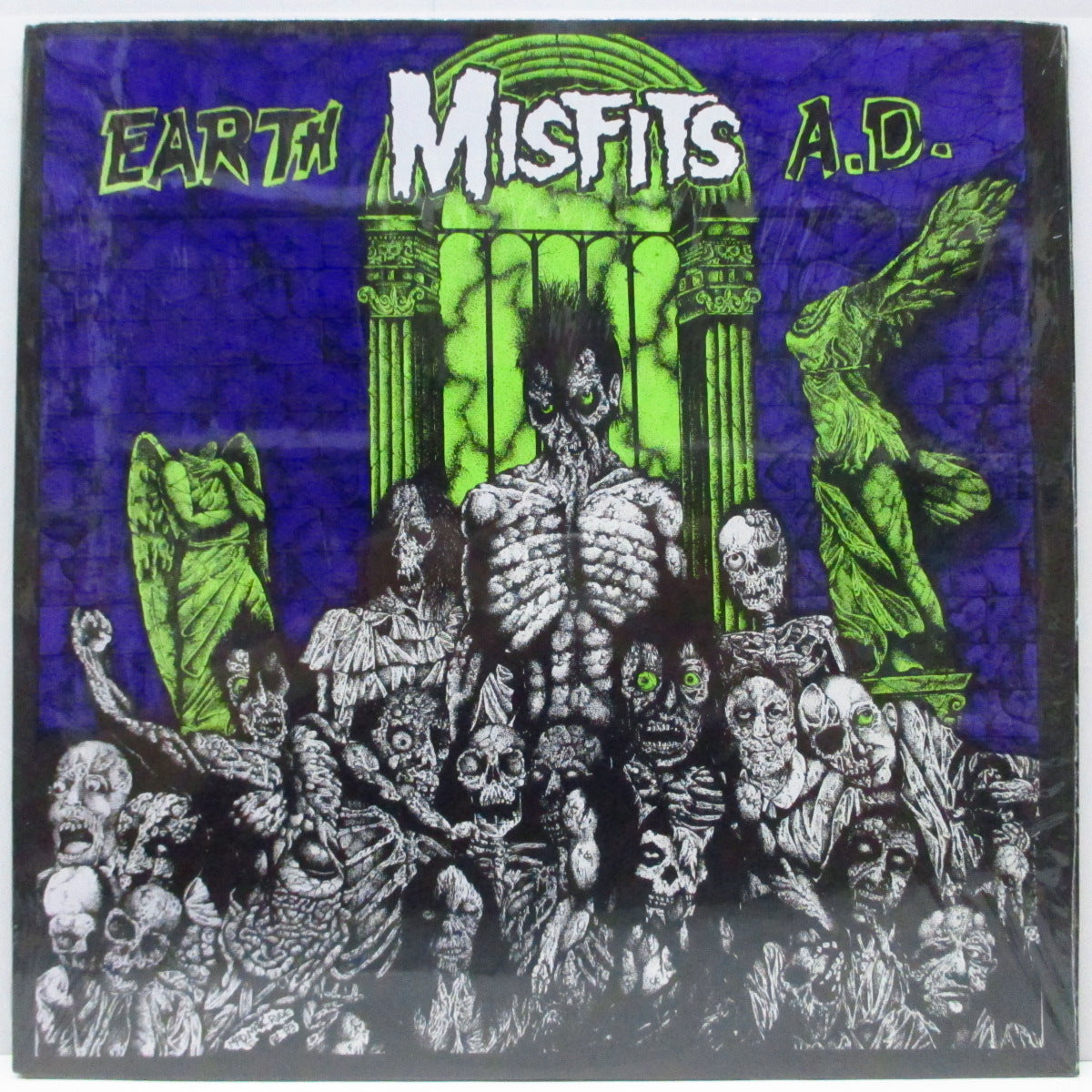 MISFITS (ミスフィッツ) - Earth A.D. / Wolfs Blood (US '91 正規再発 Evilive Music 出版ラベ「黒盤 」LP/裏タイトル文字が非常に珍しい「白枠」! )