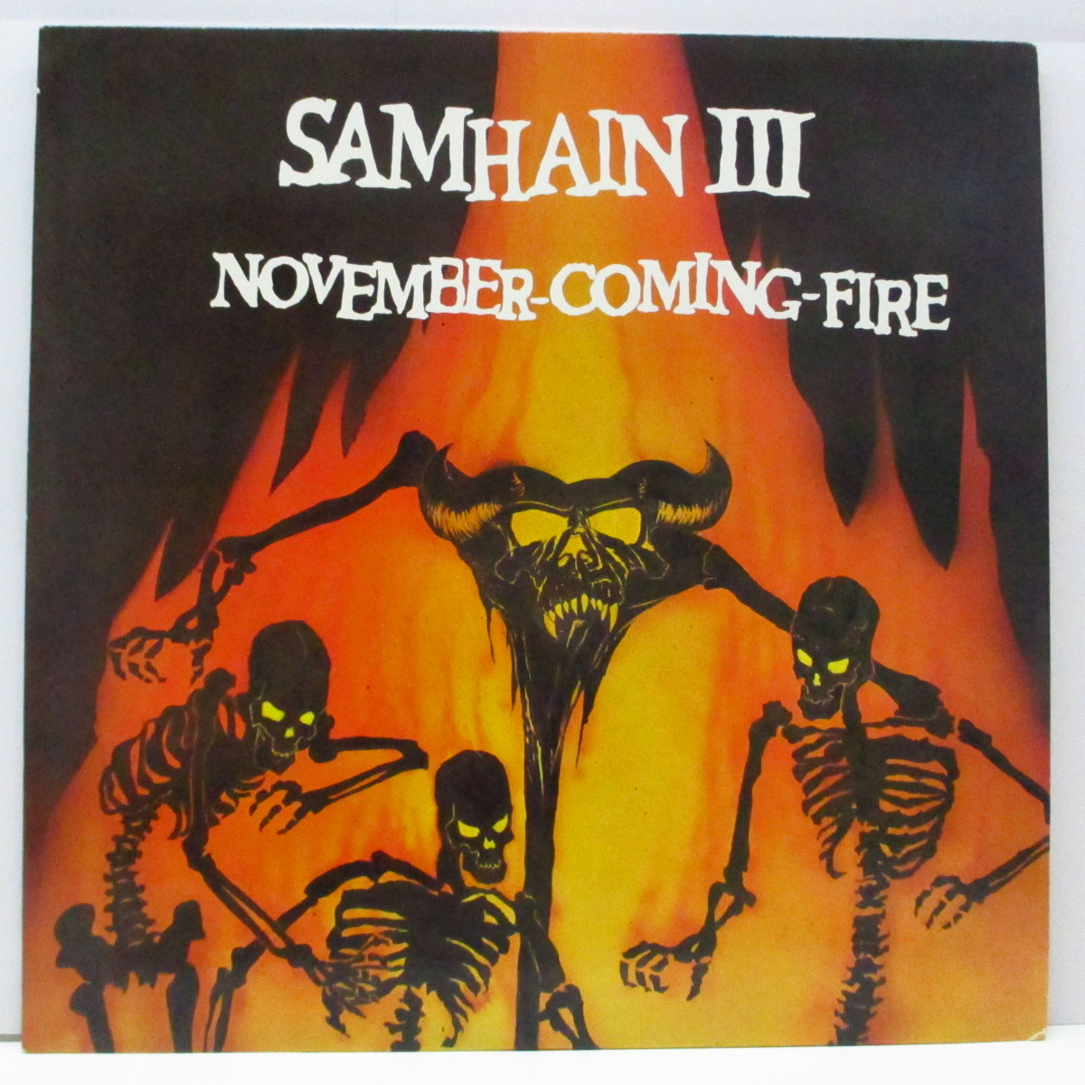 SAMHAIN (サムヘイン) - November-Coming-Fire (US '88 正規再発「光に透かすと赤茶色盤」LP/インサート無) '86年サード&ラスト!