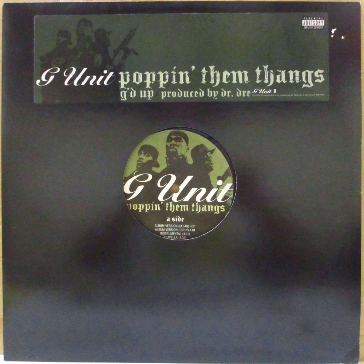 G-UNIT (Gユニット) - Poppin' Them Thangs (US '03 プロモ5曲入り33回転 12インチ/レアステッカー付きダイカットスリーブ)