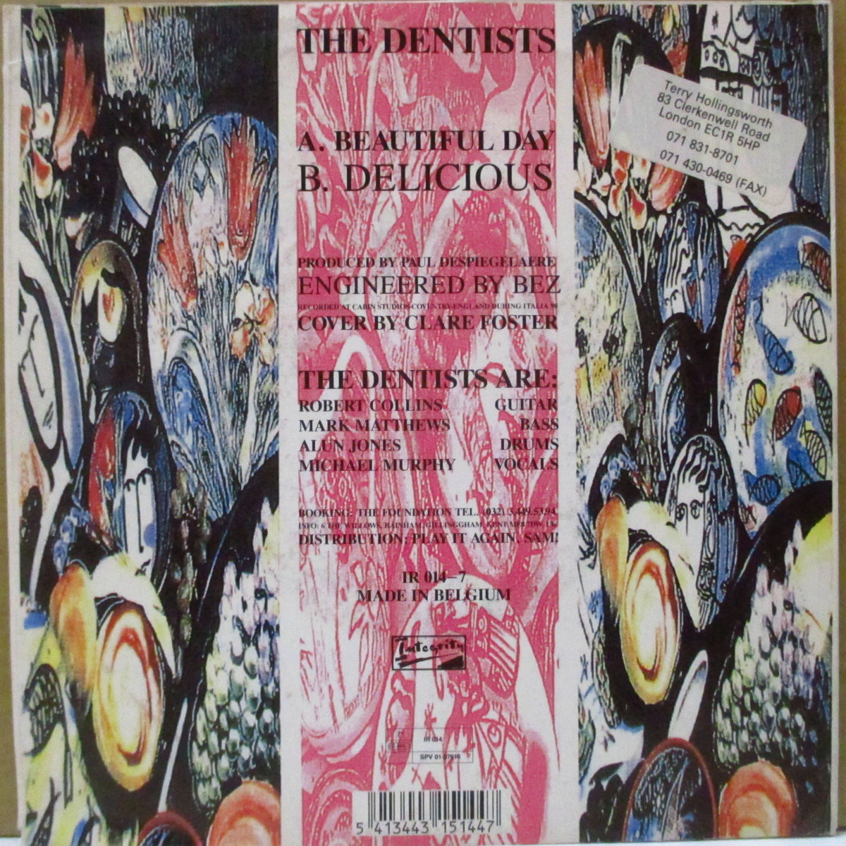 DENTISTS, THE (ザ・デンティスツ) - Beautiful Day (EU オリジナル 7インチ+ソフト紙インサート/光沢ソフト紙ジャケ)