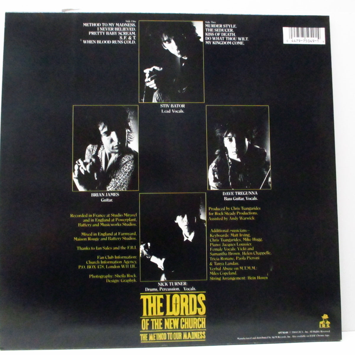 LORDS OF THE NEW CHURCH, THE (ローズ・オブ・ザ・ニュー・チャーチ) - The Method To Our Madness (US オリジナル LP/SP75049) '84年サード!