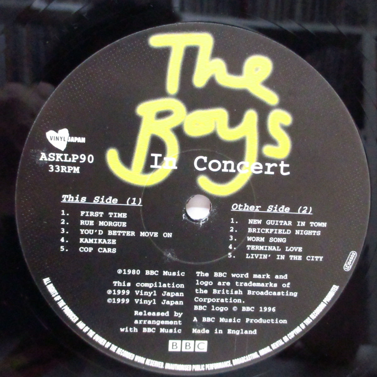 BOYS, THE (ザ・ボーイズ) - In Concert (UK 2,000枚限定 LP/ステッカー付きジャケ)