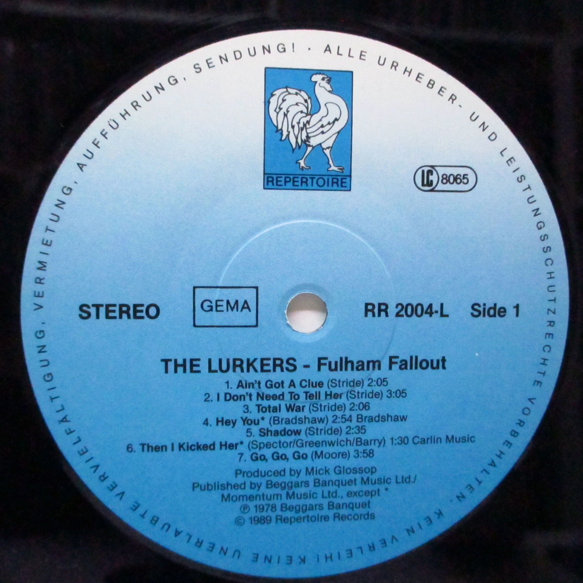 LURKERS, THE (ザ ・ラーカーズ) - Fulham Fallout (German '89 再発「黒盤」LP/RR 2004-L) '78年ファースト!