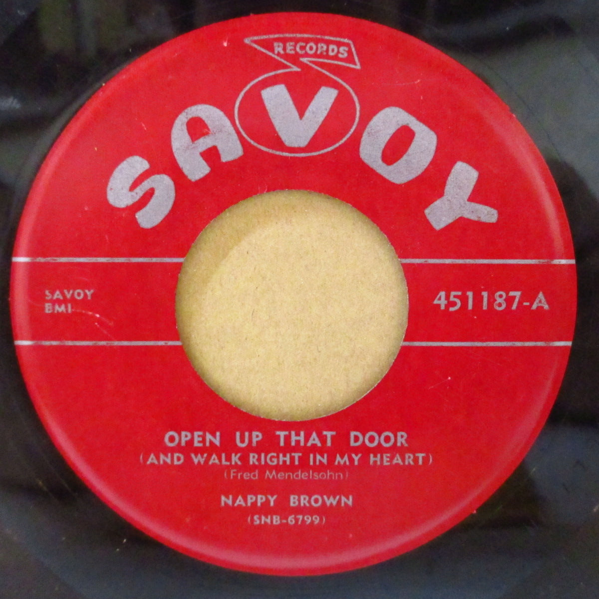 NAPPY BROWN (ナッピー・ブラウン) - Open Up That Door / Pleasin' You (US '56 オリジナル 7インチ) R&Bジャイヴァー!