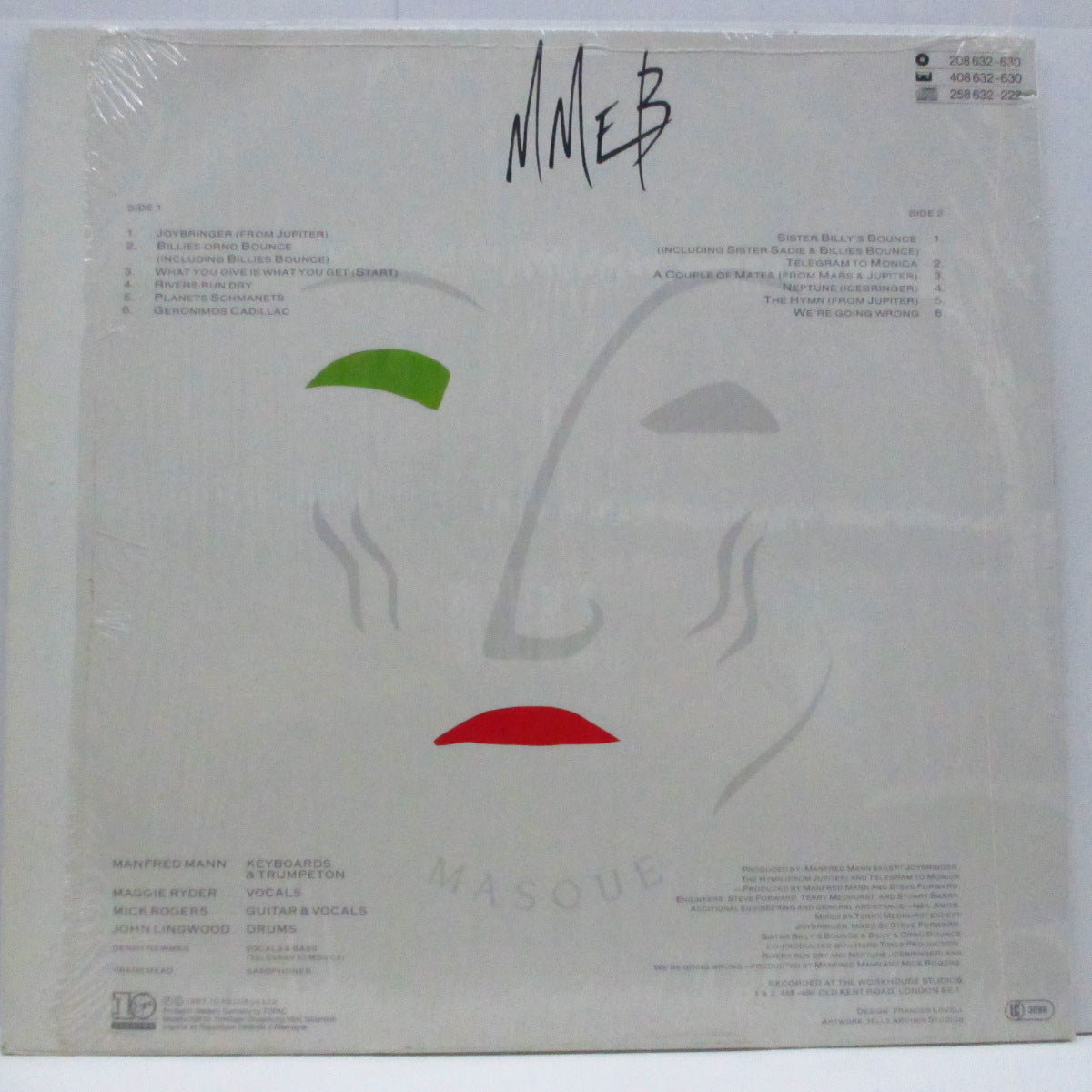MANFRED MANN'S EARTH BAND (マンフレッド・マンズ・アース・バンド) - Masque : Songs And Planets (EU オリジナル LP+インナー)'87年13枚目のスタジオアルバム !