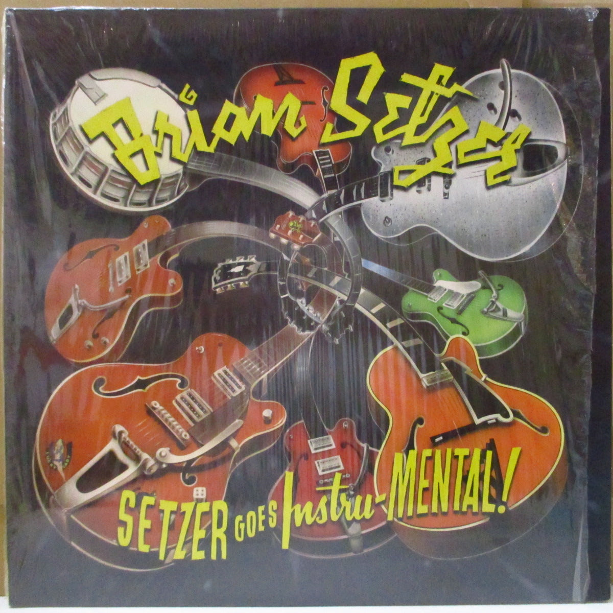 BRIAN SETZER (ブライアン・セッツァー) - Setzer Goes Instru-Mental (US オリジナル「黒盤」 LP/光沢見開きジャケ)