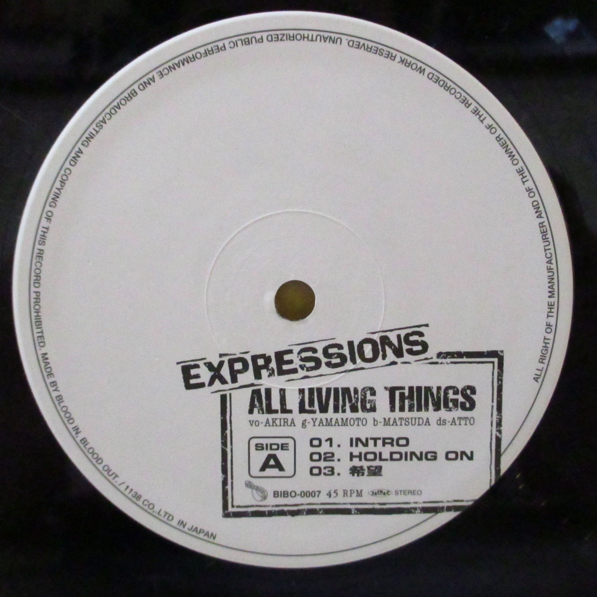 ALL LIVING THINGS (オール・リヴィング・シングス) - Expressions (Japan '98 オリジナル6曲入り 12インチ+インサート)