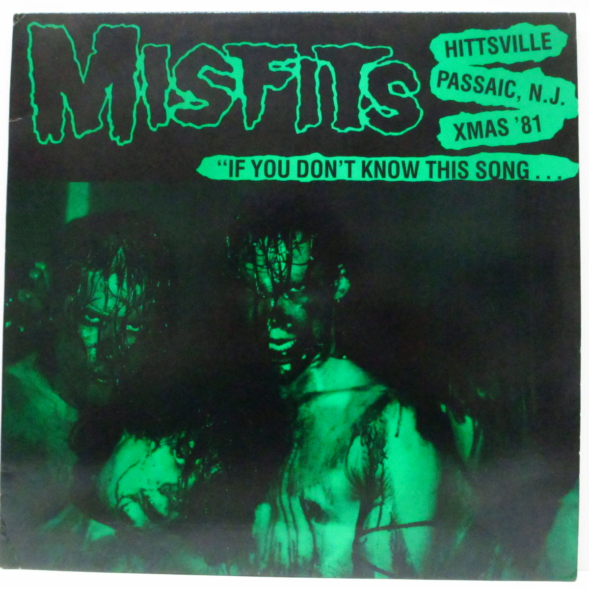 MISFITS (ミスフィッツ) - If You Don't Know This Song... - What The Fuck Are You Doing Here? (US 限定「黒 / 緑ラベ」赤盤 LP)'81年ライブ!