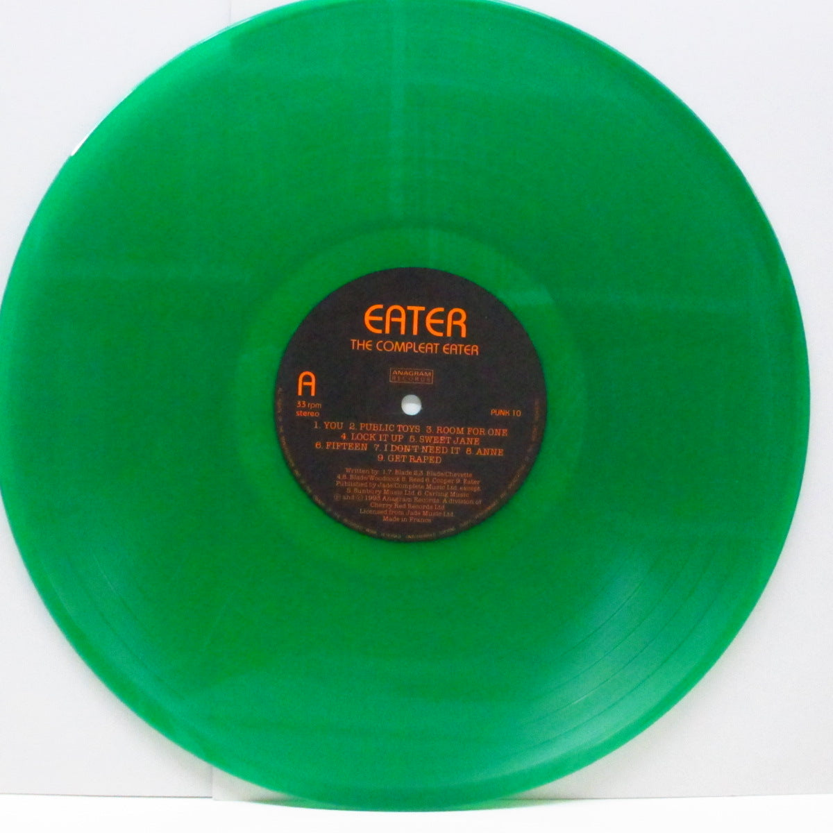 EATER (イーター) - The Album (UK '93 限定再発「グリーンヴァイナル」LP/ステッカー付ジャケ)'77年ファースト!