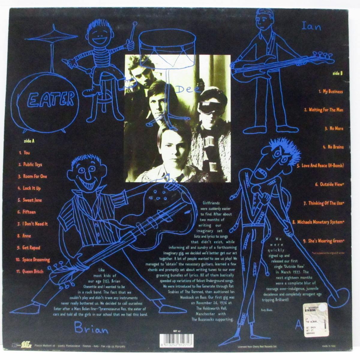 EATER (イーター) - The Album (Italy '98 再発 LP) '77年ファースト!ボーナス4曲追加!