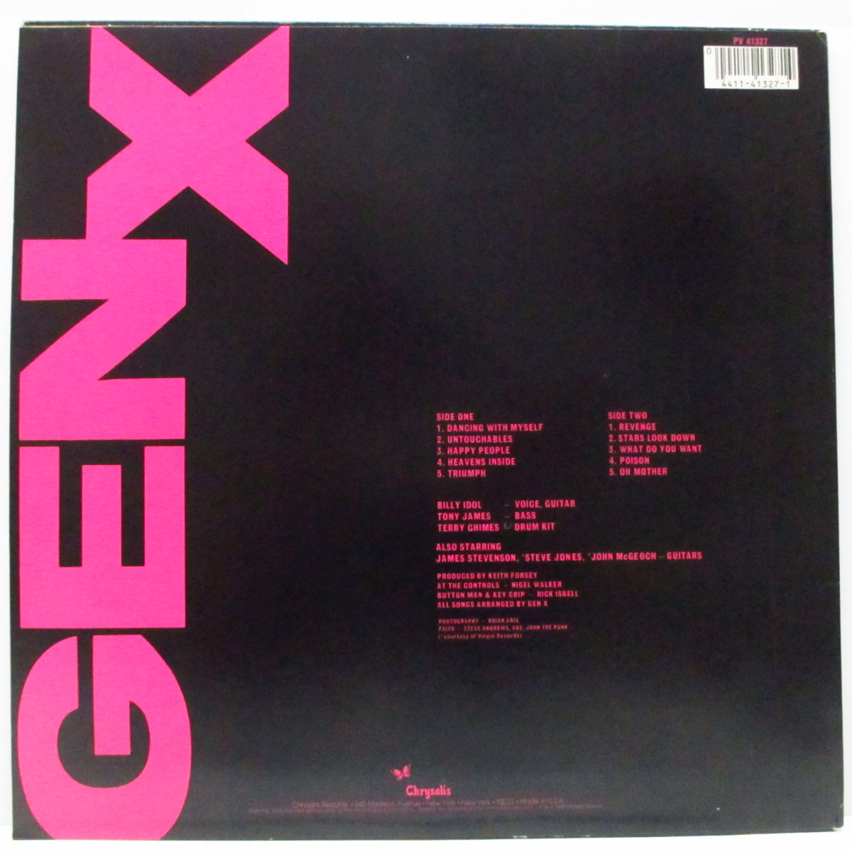 GENERATION X (GEN X) (ジェネレーション X) - Kiss Me Deadly (US 80's 再発「カラーバタフライ」ラベ LP ) '81年サード!